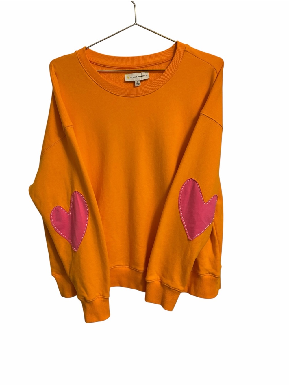 Kerri Rosenthal Ex-Boyfriend Patchwork Orange Sweatshirt Large